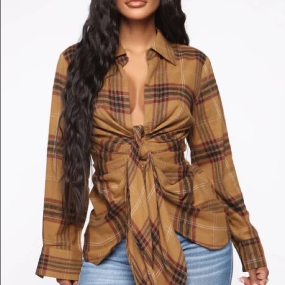 Fashion Nova Tops - Fashion Nova  Good Behavior Plaid Top